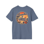 Beaches and Hoes Sunset Left Chest Full Back Print Tee – Hoes Clothes