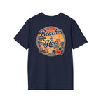 Beaches and Hoes Sunset Left Chest Full Back Print Tee – Hoes Clothes