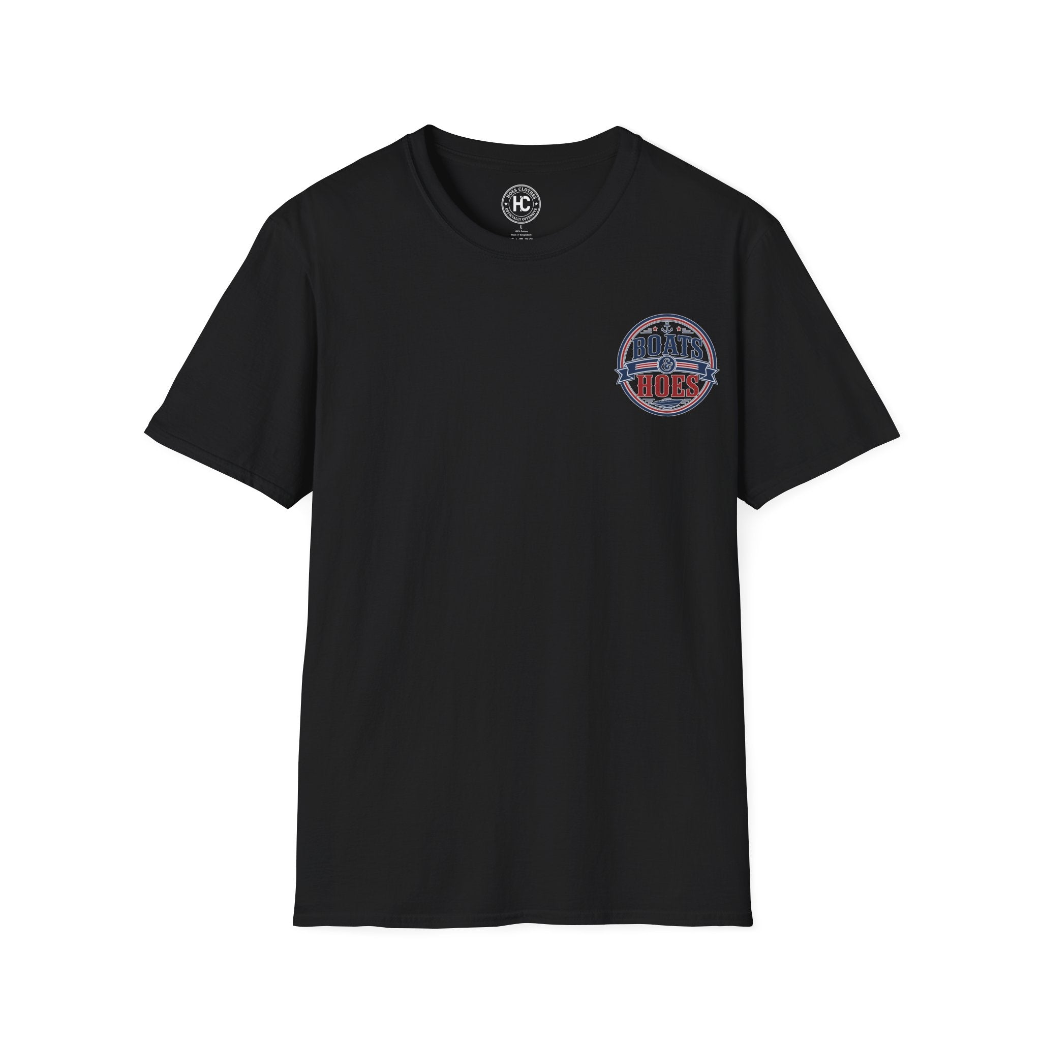Boats and Hoes Badge Full Color Front & Back Tee – Hoes Clothes
