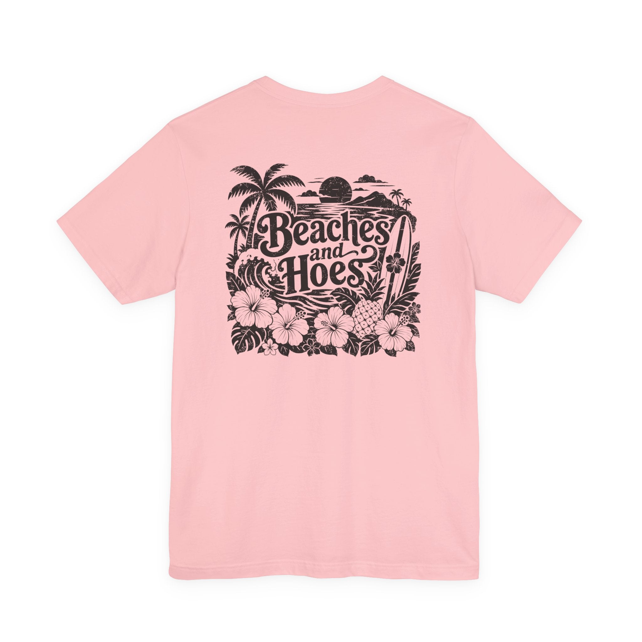 Beaches and Hoes B&W Left Chest Full Back Print Tee – Hoes Clothes