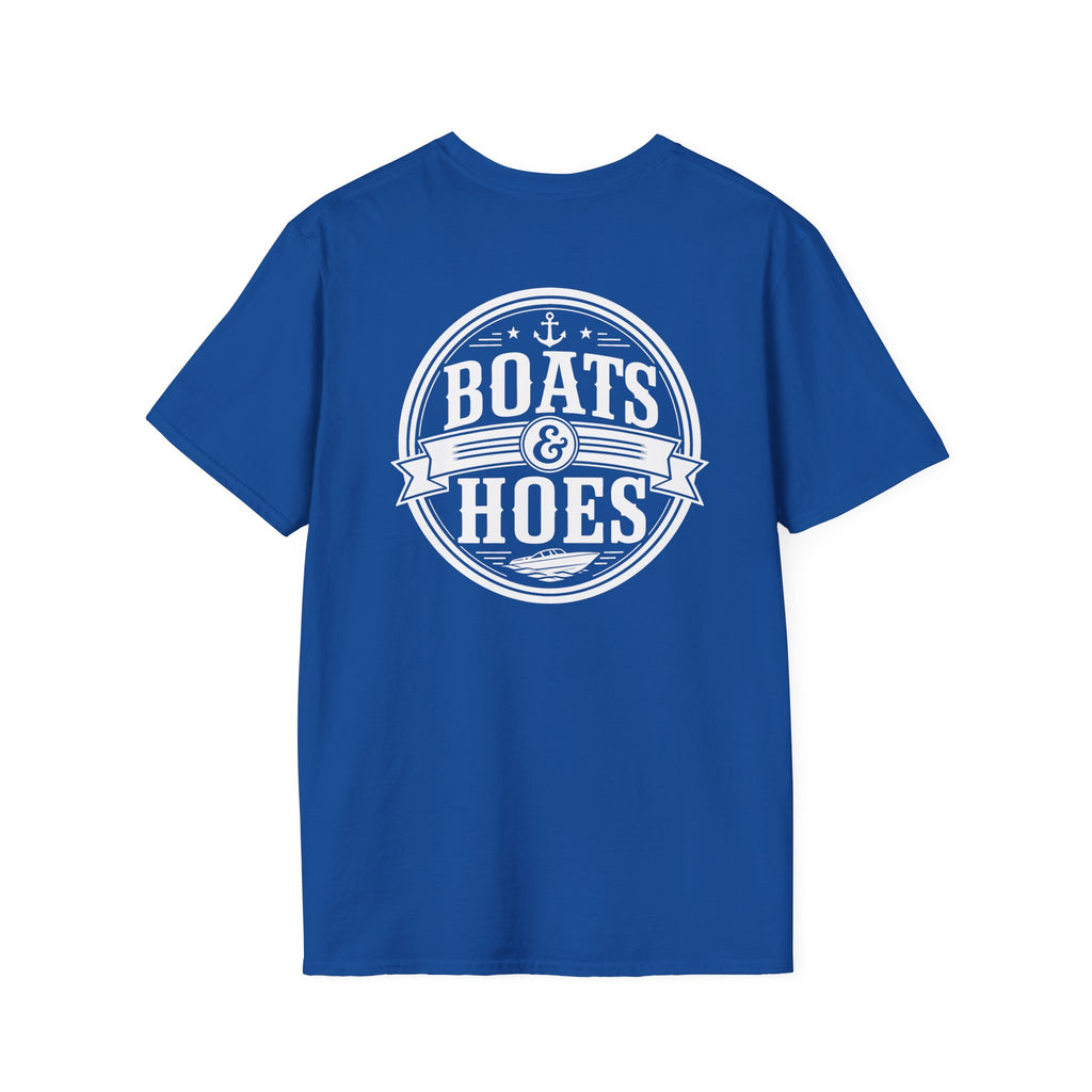 Boats and Hoes Badge Front & Back Print Tee – Hoes Clothes