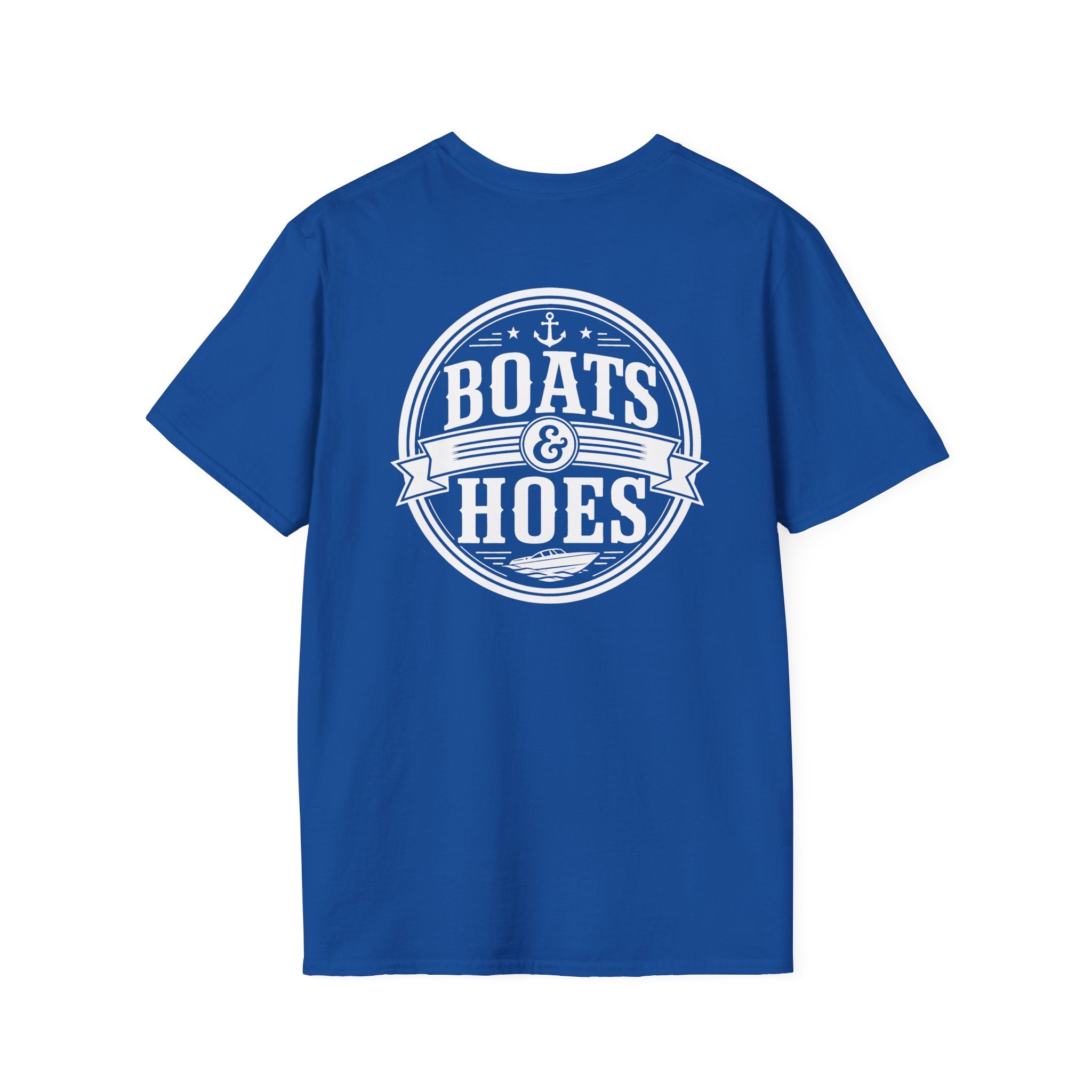 Boats and Hoes Badge Front & Back Print Tee – Hoes Clothes