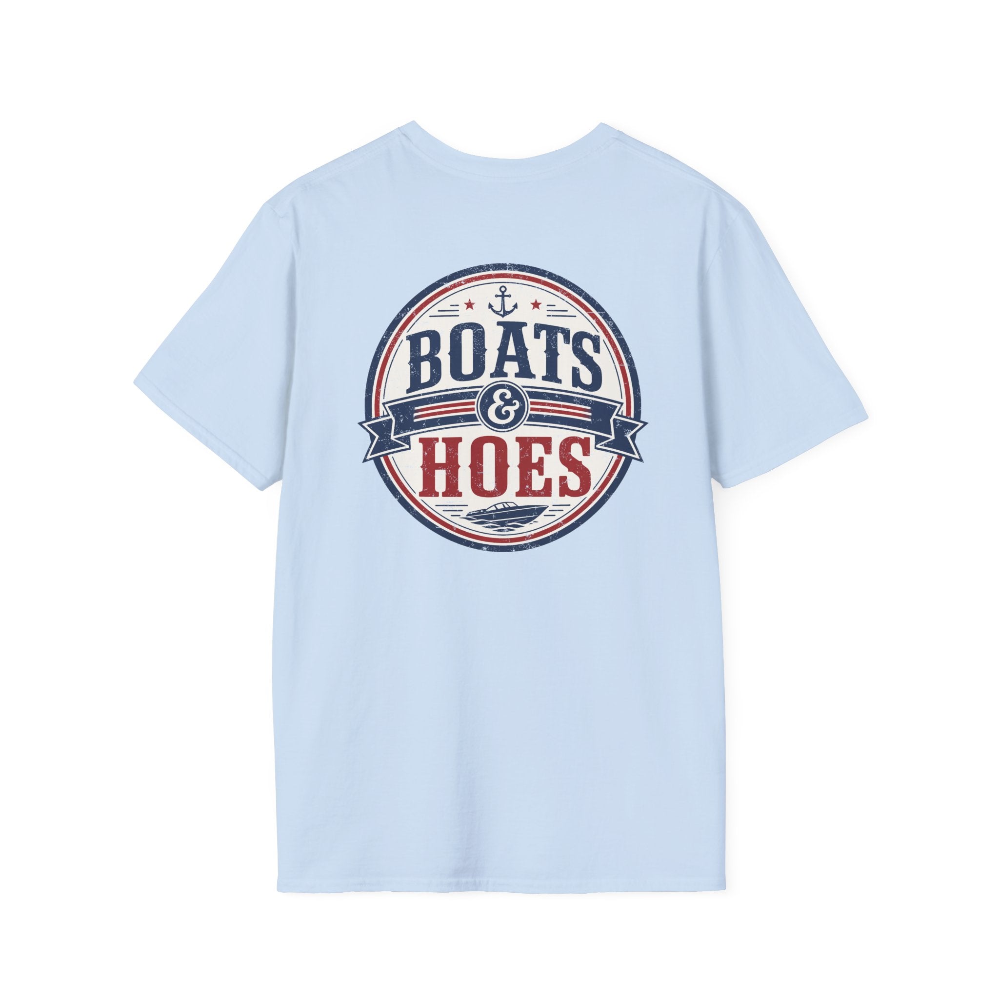 Boats and Hoes Badge Full Color Front & Back Tee – Hoes Clothes