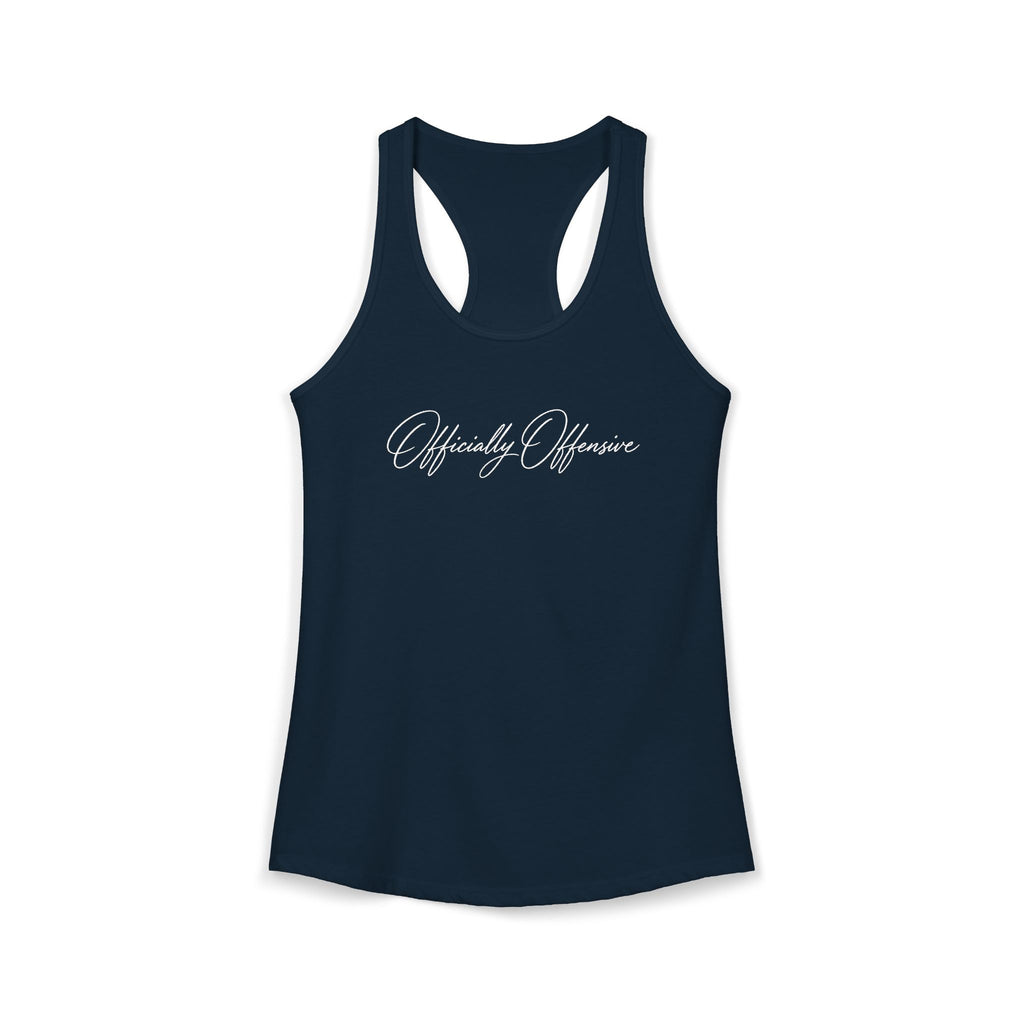 Officially Offensive Script Racerback Tank – Hoes Clothes