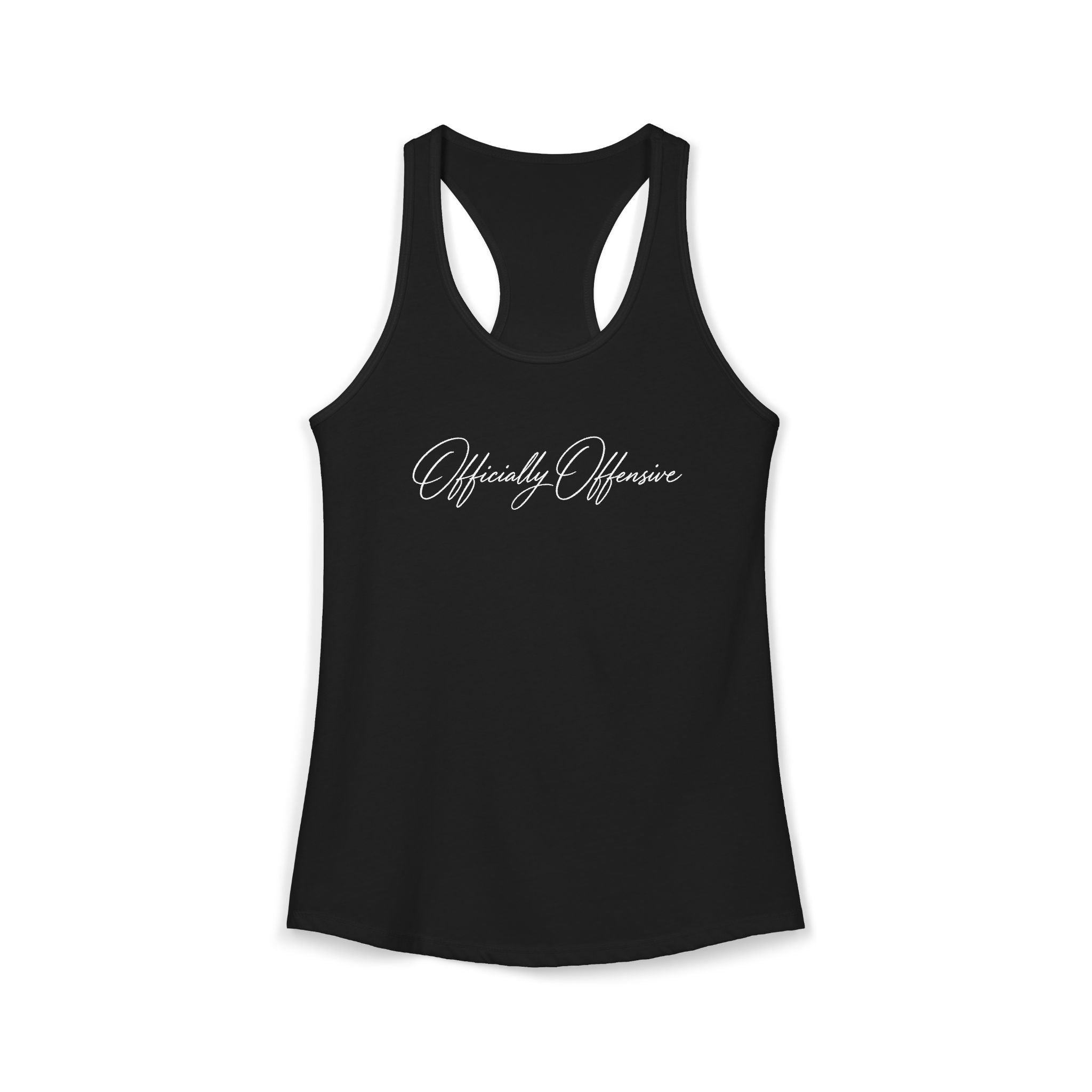 Officially Offensive Script Racerback Tank – Hoes Clothes