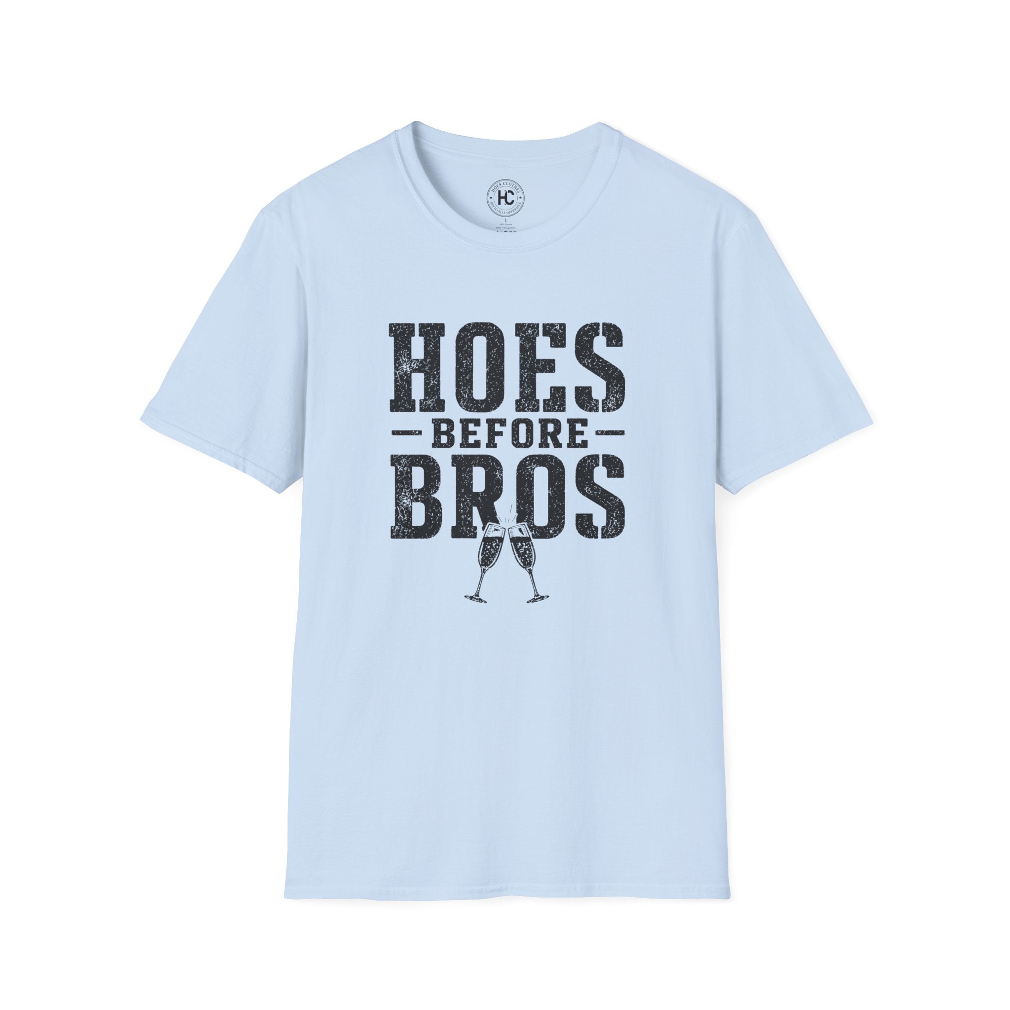 Hoes Before Bros Champagne Large Front Print Tee – Hoes Clothes