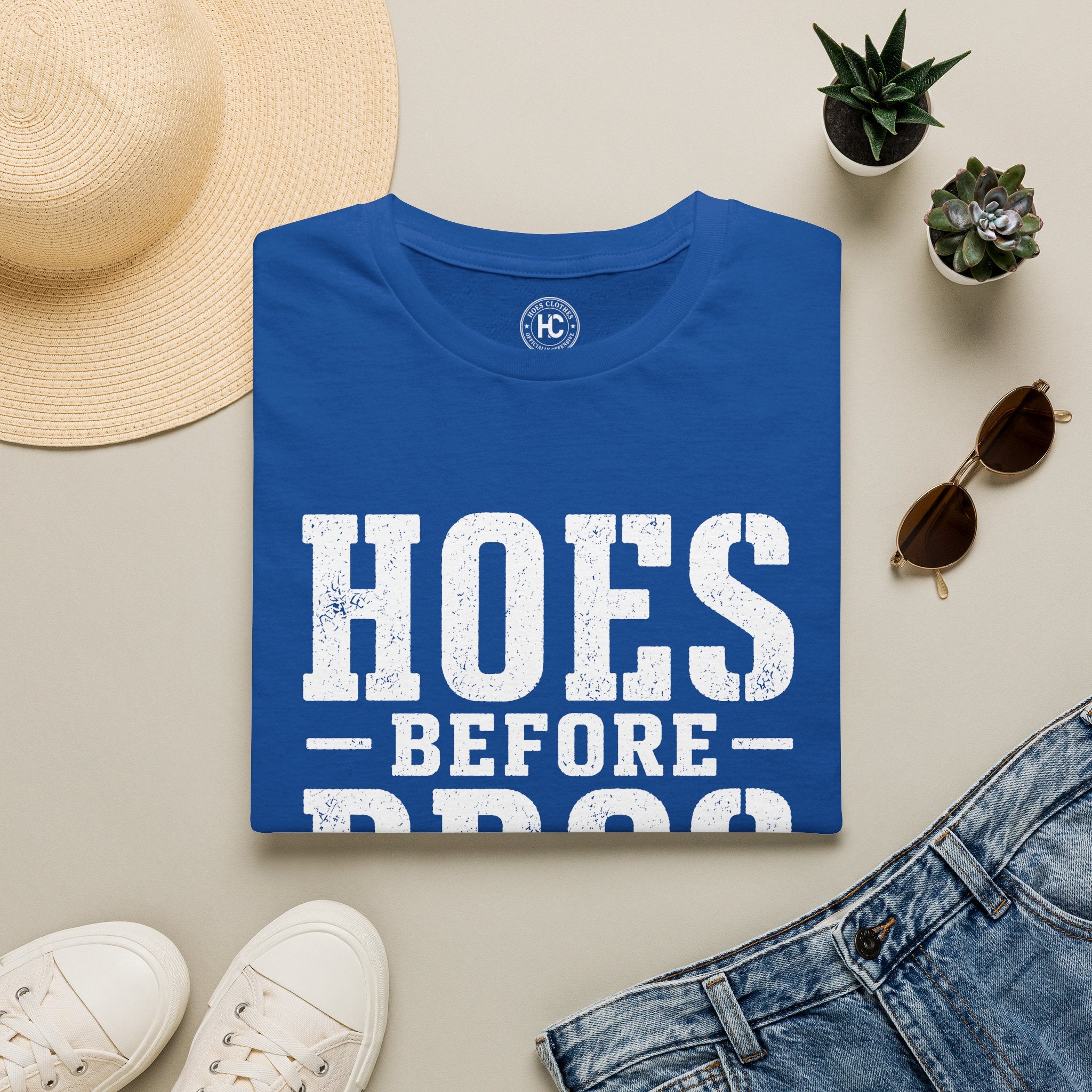 Hoes Before Bros Champagne Large Front Print Tee – Hoes Clothes