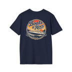 Boats and Hoes Sunset Speedboat Left Chest Full Back Print Tee – Hoes Clothes