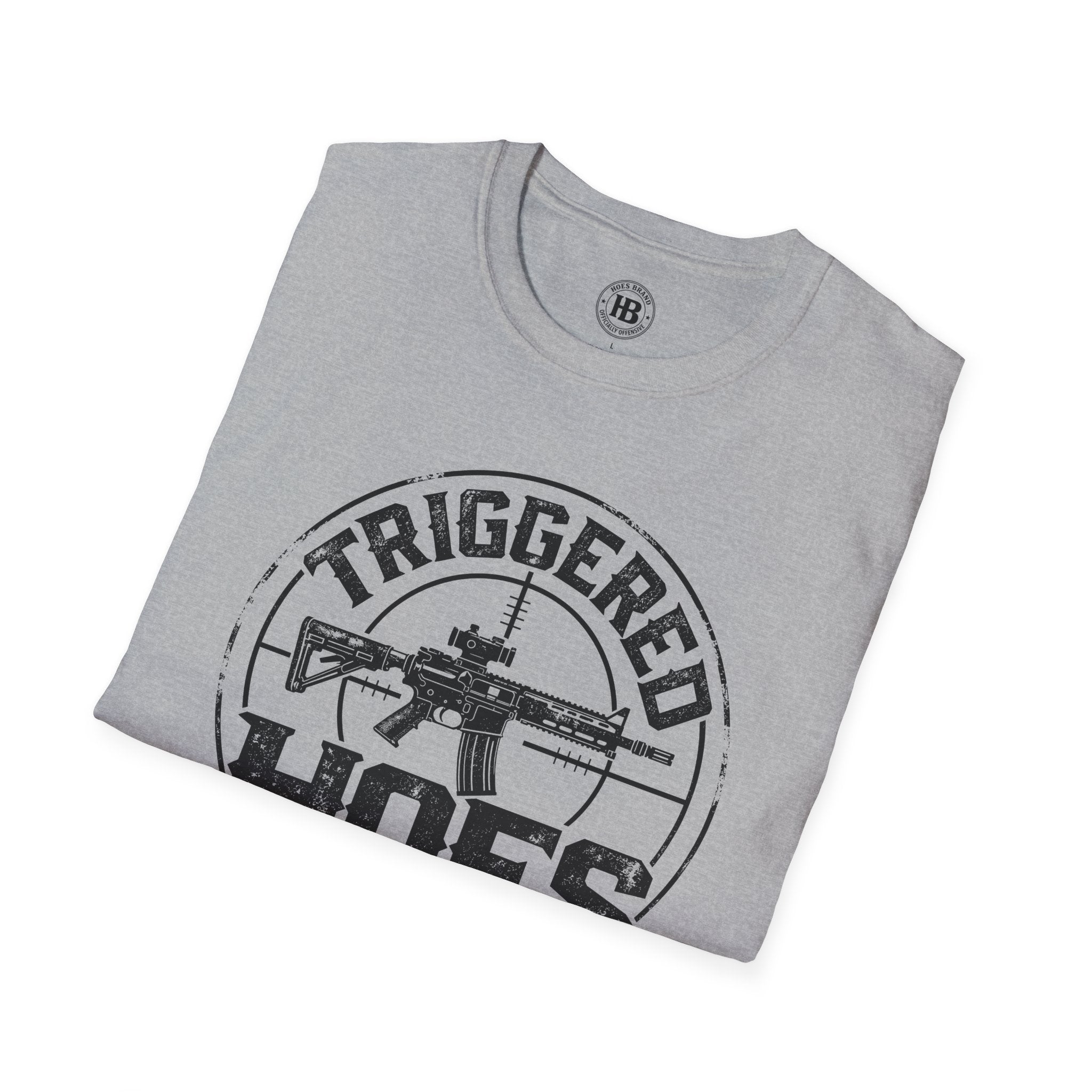 Triggered Hoes Gun Range Front Only Tee – Hoes Clothes