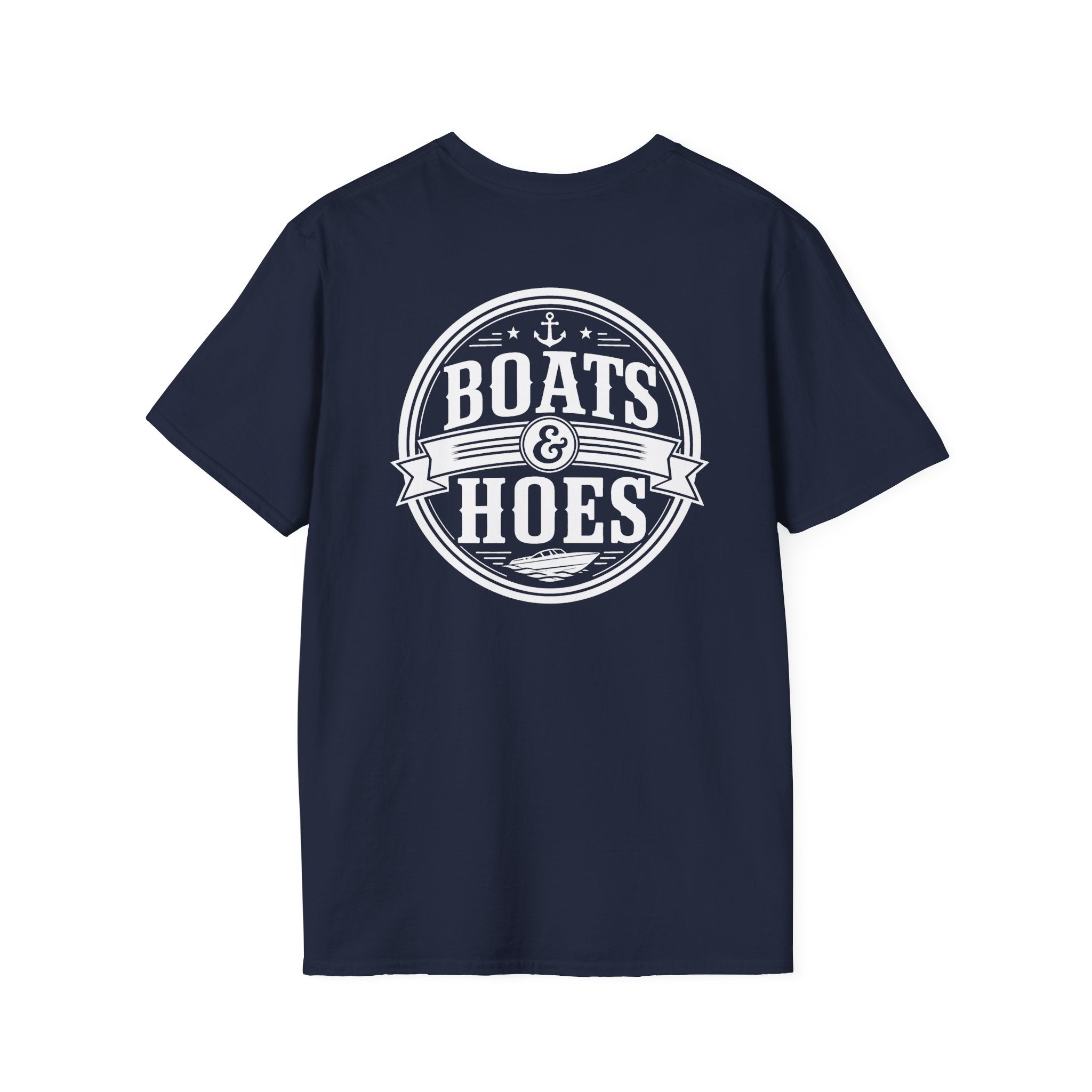 Boats and Hoes Badge Front & Back Print Tee – Hoes Clothes