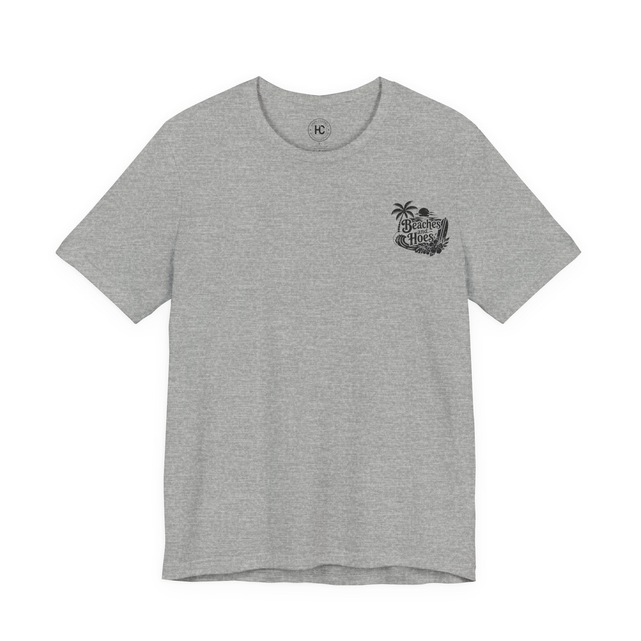 Beaches and Hoes B&W Left Chest Full Back Print Tee – Hoes Clothes