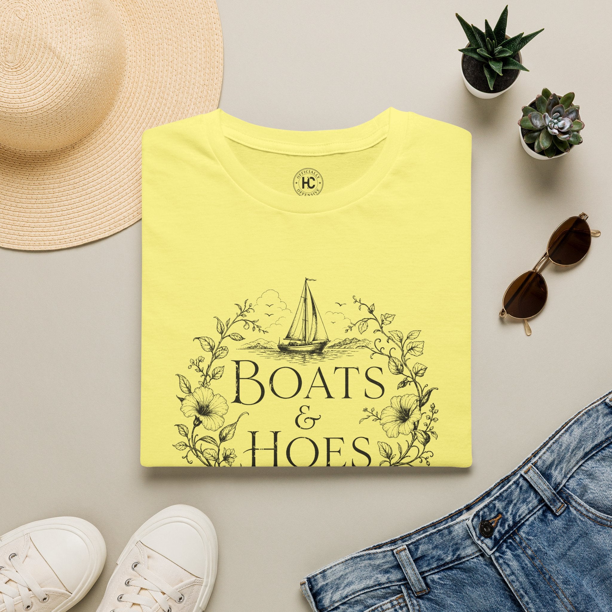 Boats and Hoes Botanical Front Only Tee – Hoes Clothes