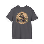 Rodeo Hoes Western Wear Front & Back Tee – Full Color – He Rides – Hoes Clothes