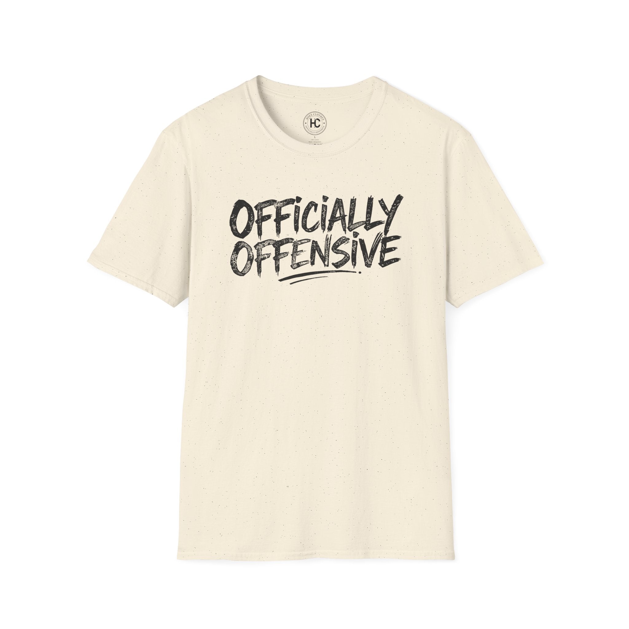 Officially Offensive Distressed Brush Large Front Print Tee – Hoes Clothes