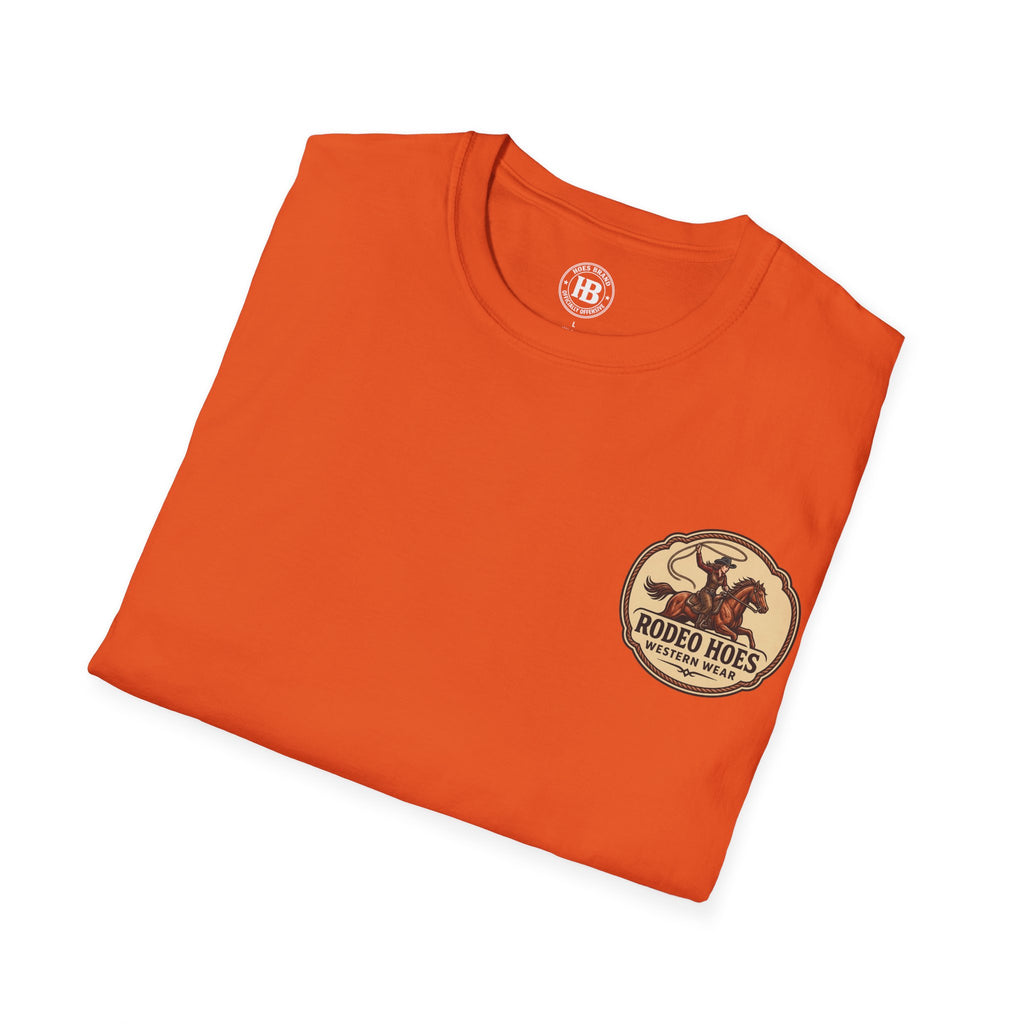 Rodeo Hoes Western Wear Front & Back Tee – Full Color – She Rides – Hoes Clothes
