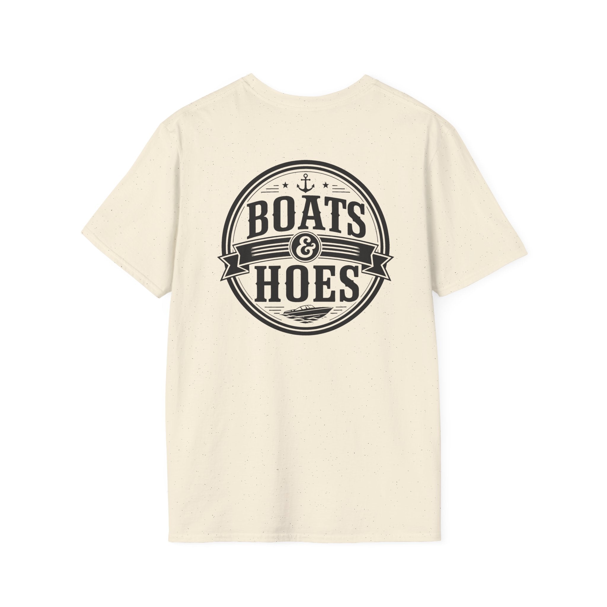 Boats and Hoes Badge Front & Back Print Tee – Hoes Clothes