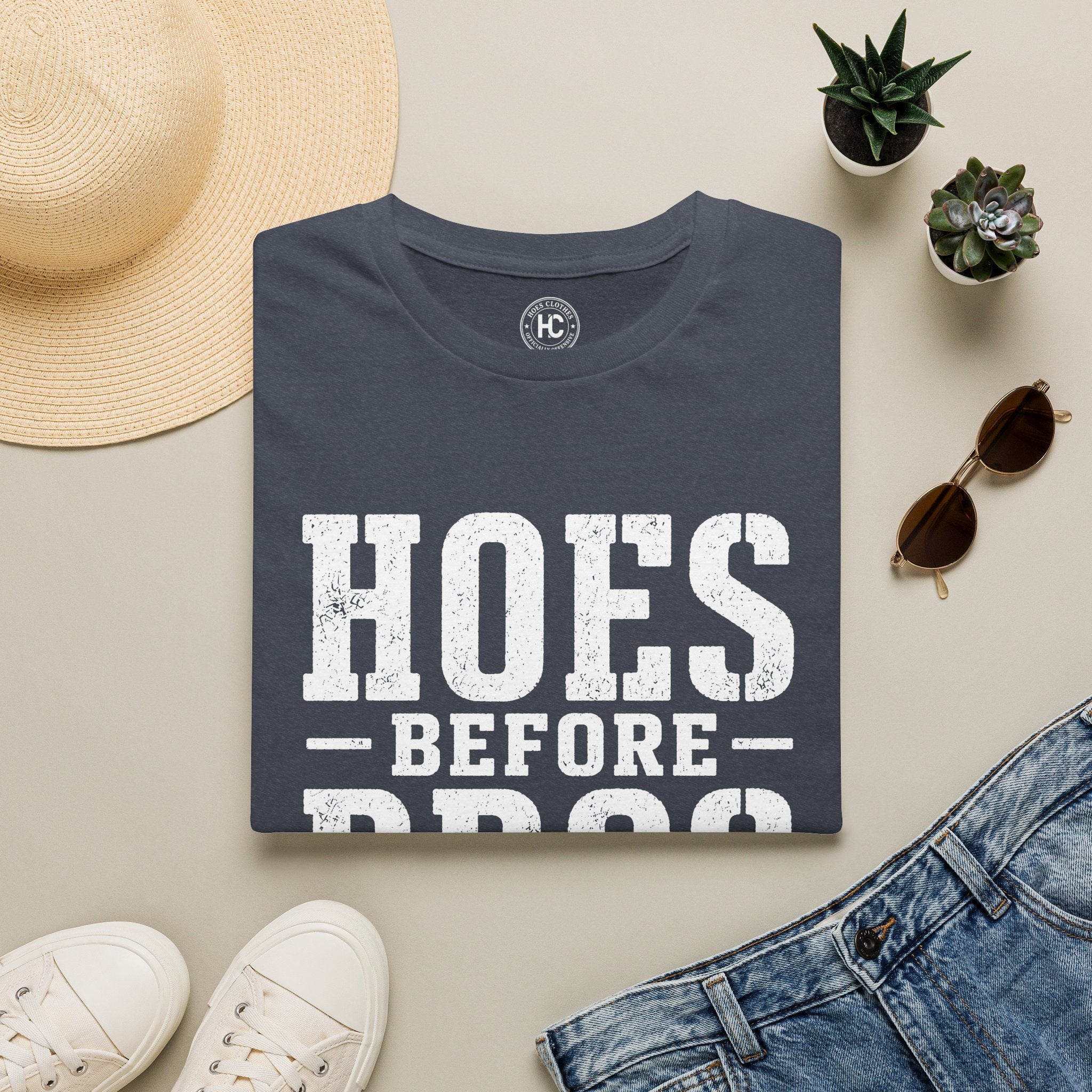 Hoes Before Bros Champagne Large Front Print Tee – Hoes Clothes