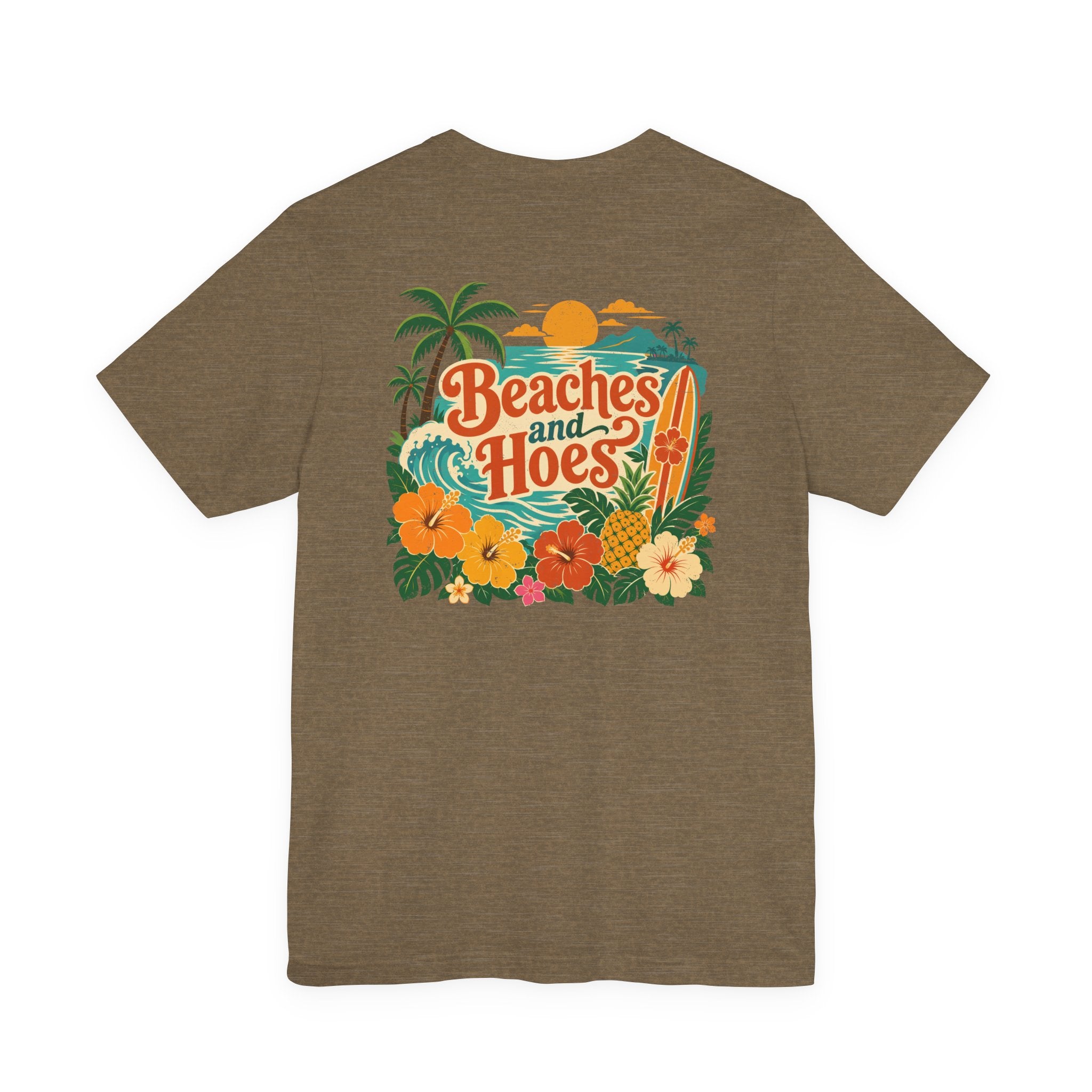 Beaches and Hoes Full Color Left Chest Full Back Print Tee – Hoes Clothes