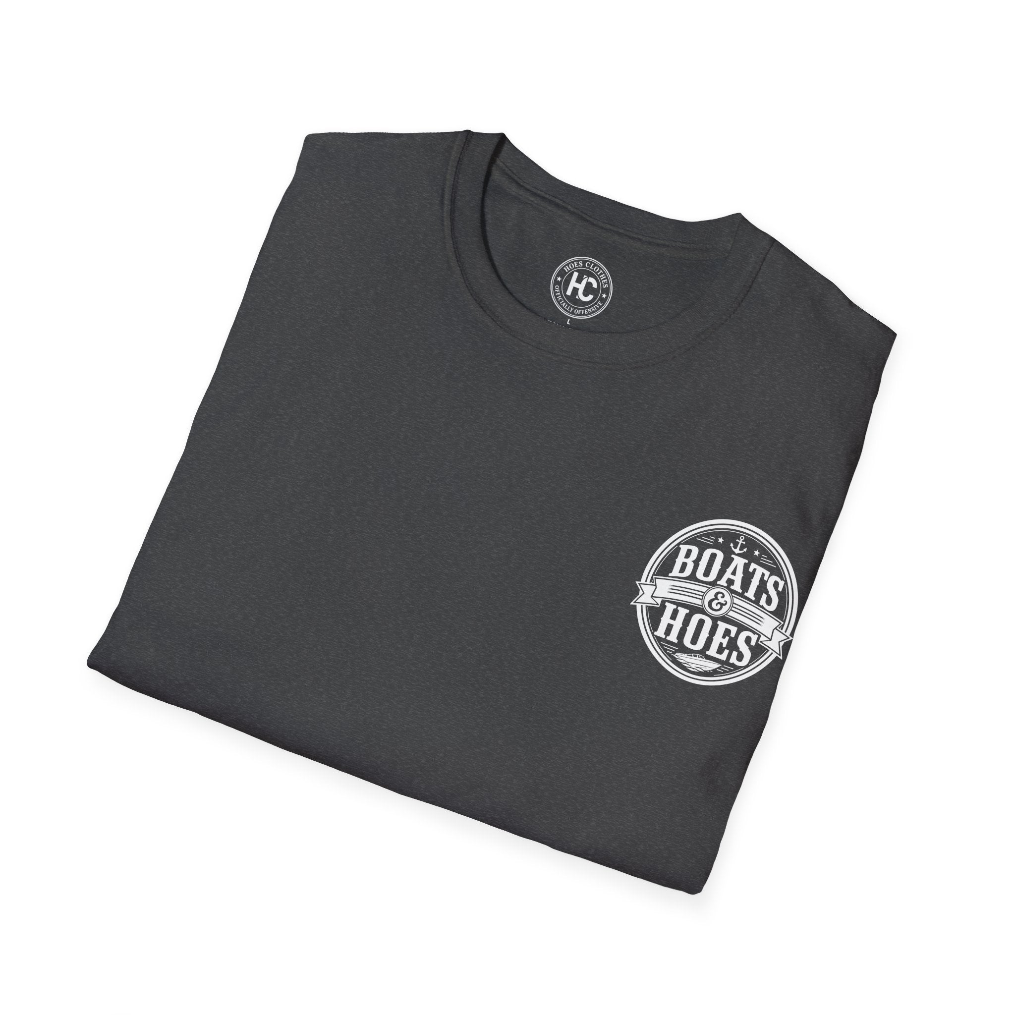 Boats and Hoes Badge Front & Back Print Tee – Hoes Clothes