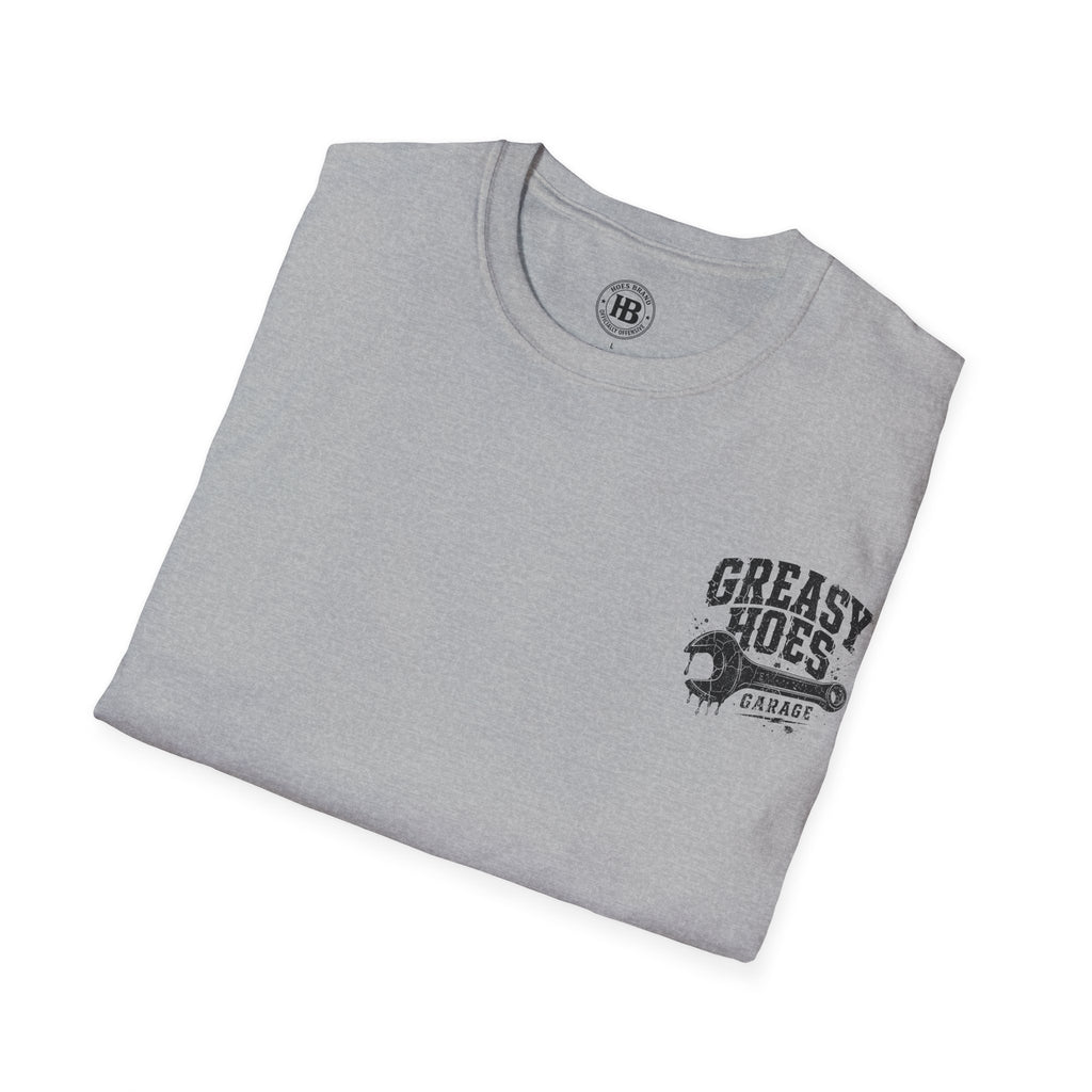 Greasy Hoes Garage Front & Back Tee – Hoes Clothes