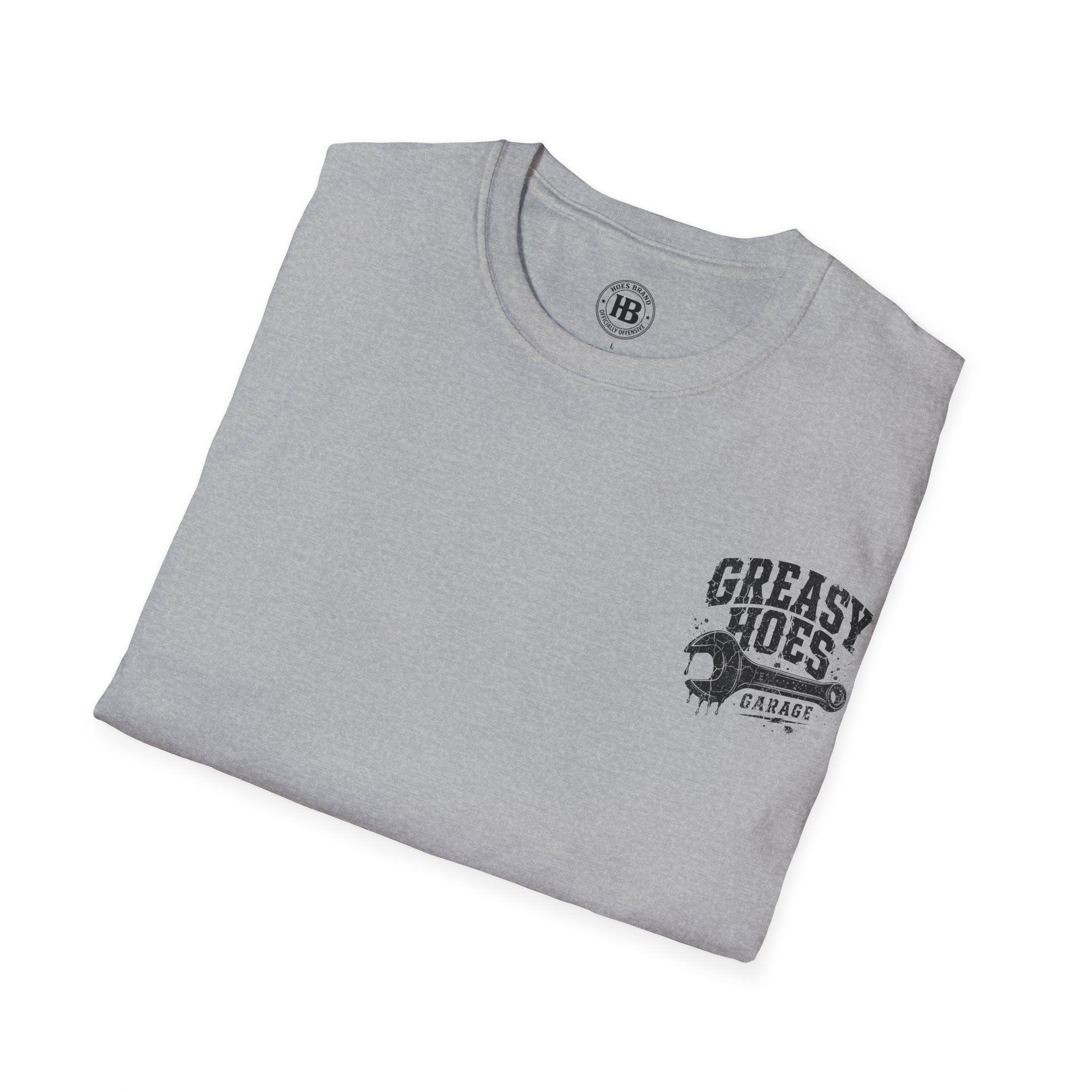 Greasy Hoes Garage Front & Back Tee – Hoes Clothes