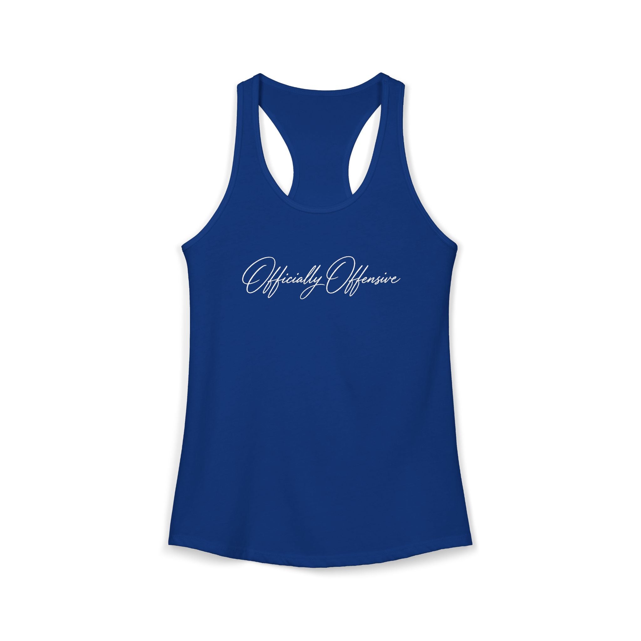 Officially Offensive Script Racerback Tank – Hoes Clothes