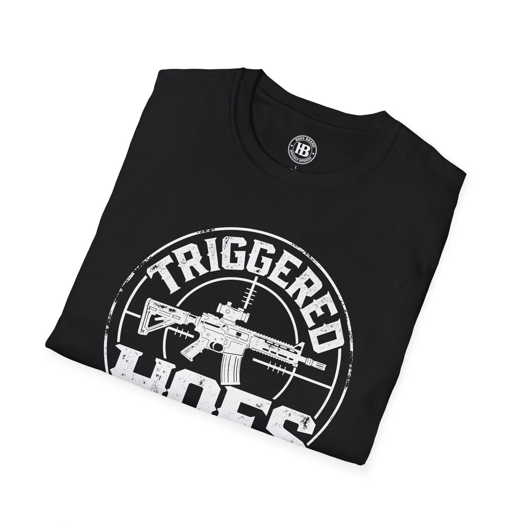 Triggered Hoes Gun Range Front Only Tee – Hoes Clothes