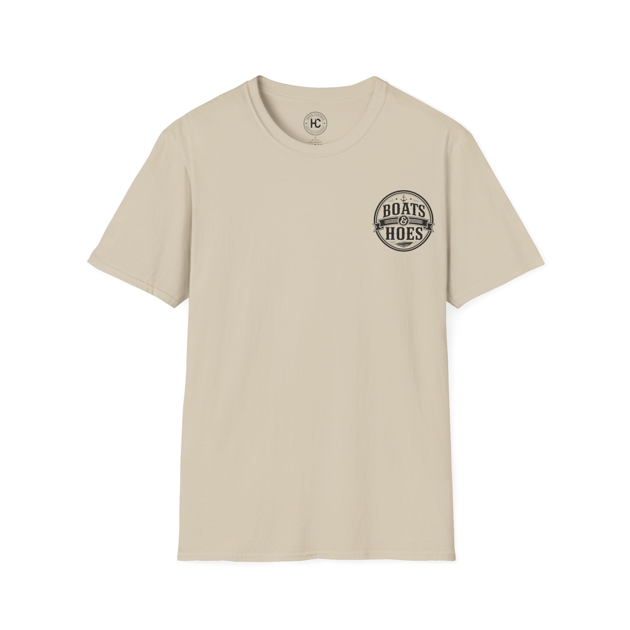 Boats and Hoes Badge Front & Back Print Tee – Hoes Clothes