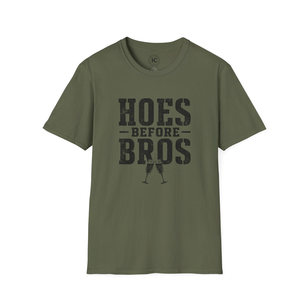 Hoes Before Bros Champagne Large Front Print Tee – Hoes Clothes