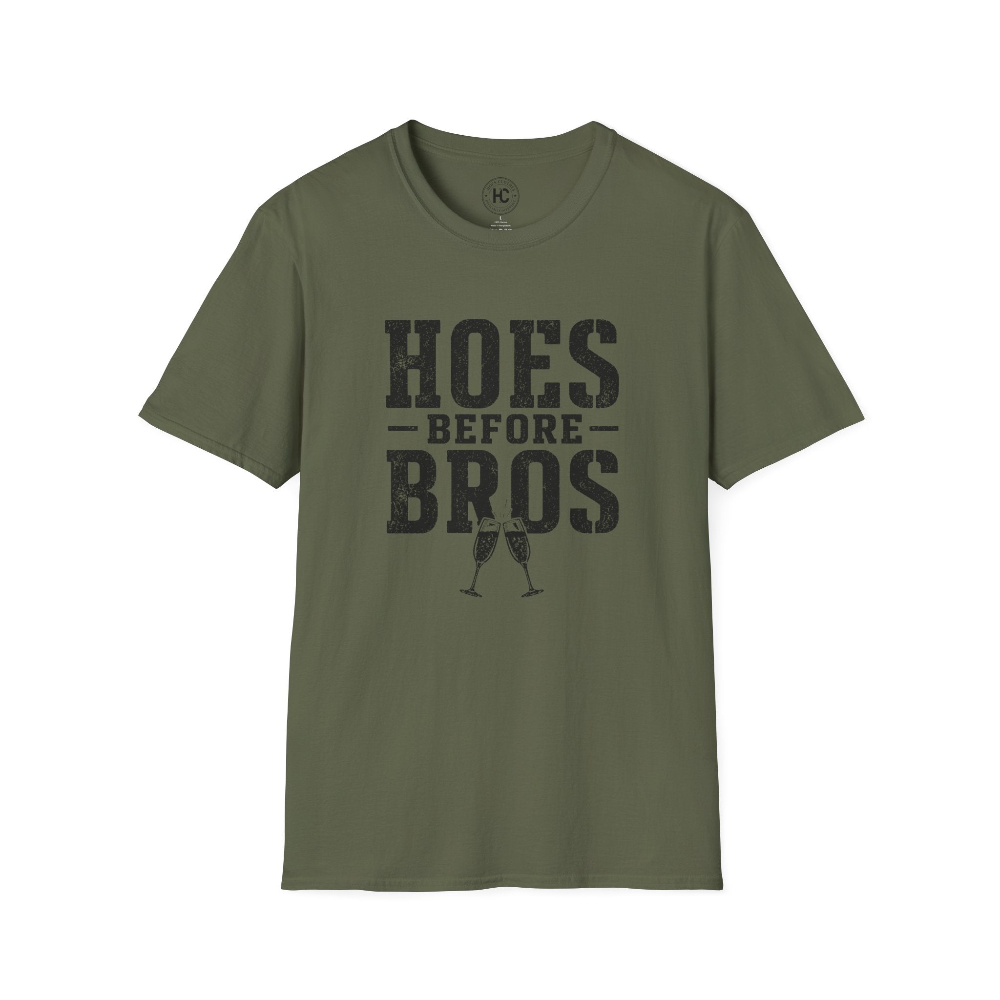 Hoes Before Bros Champagne Large Front Print Tee – Hoes Clothes