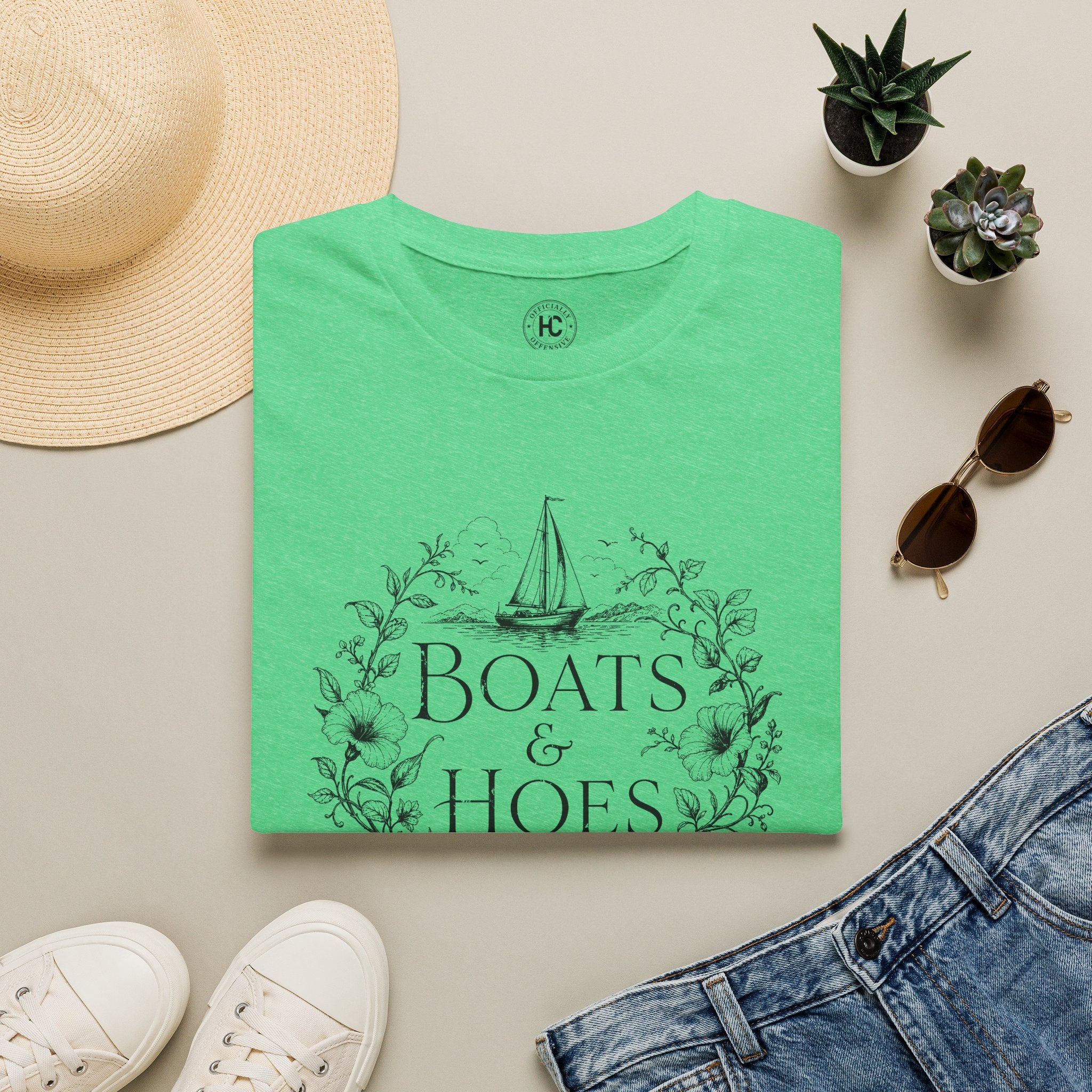 Boats and Hoes Botanical Front Only Tee – Hoes Clothes