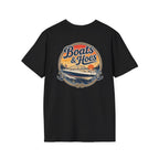 Boats and Hoes Sunset Speedboat Left Chest Full Back Print Tee – Hoes Clothes