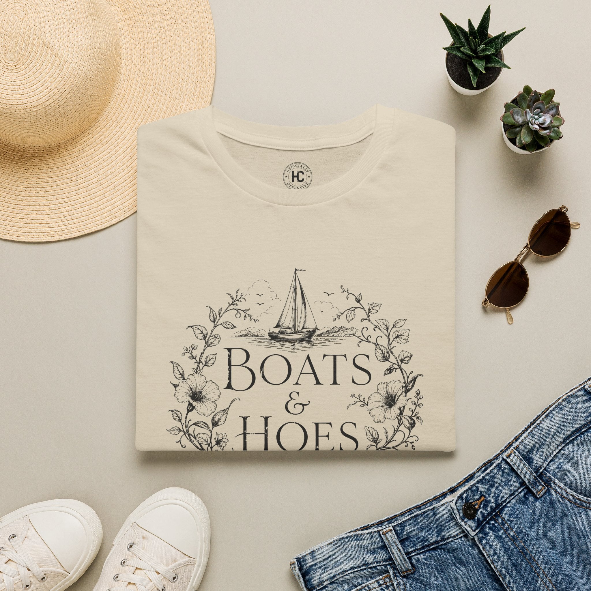 Boats and Hoes Botanical Front Only Tee – Hoes Clothes