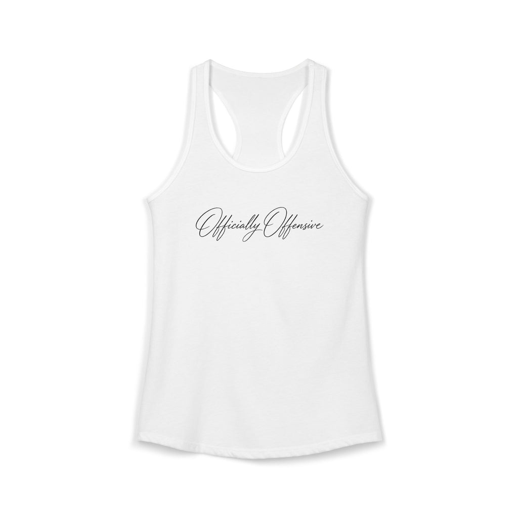 Officially Offensive Script Racerback Tank