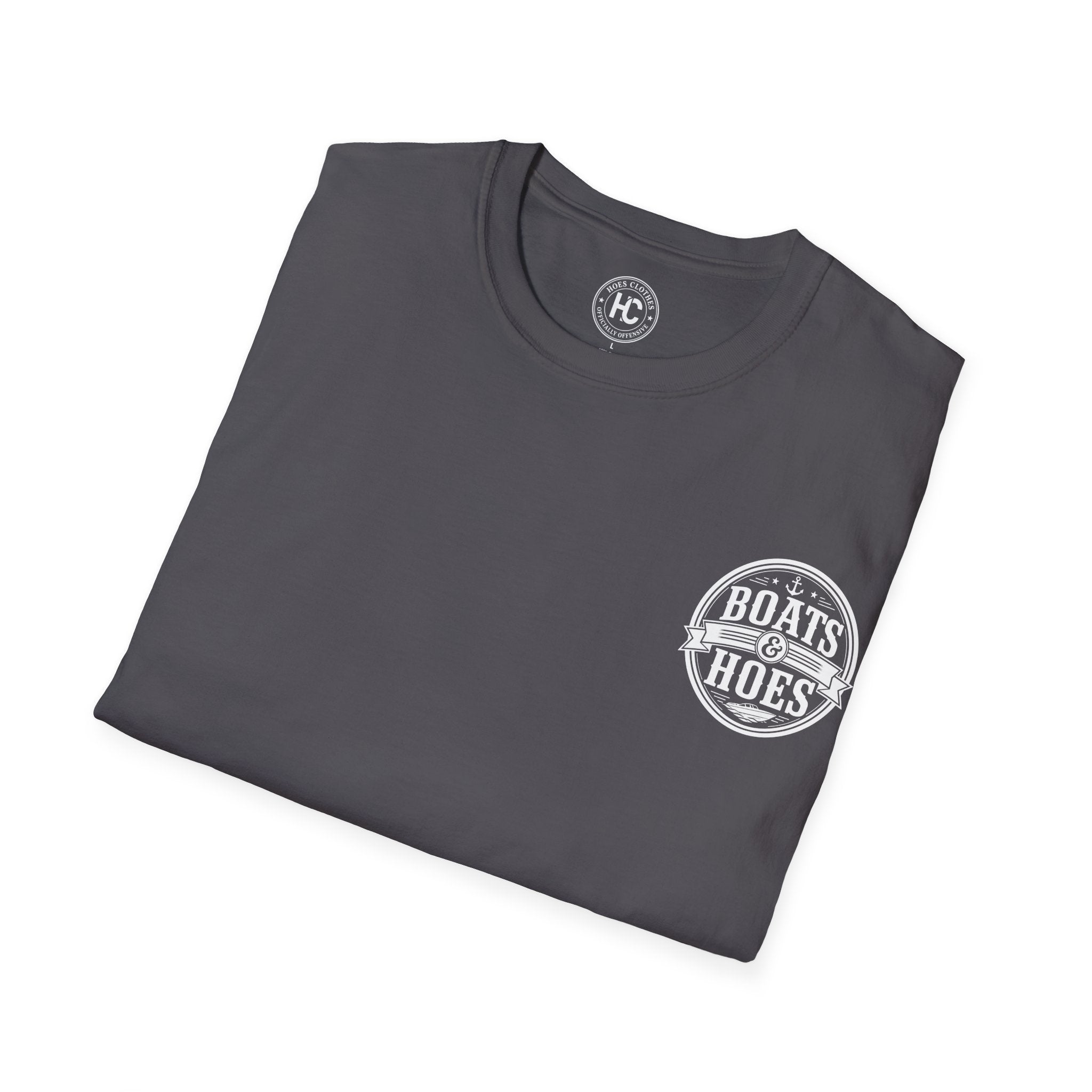Boats and Hoes Badge Front & Back Print Tee – Hoes Clothes