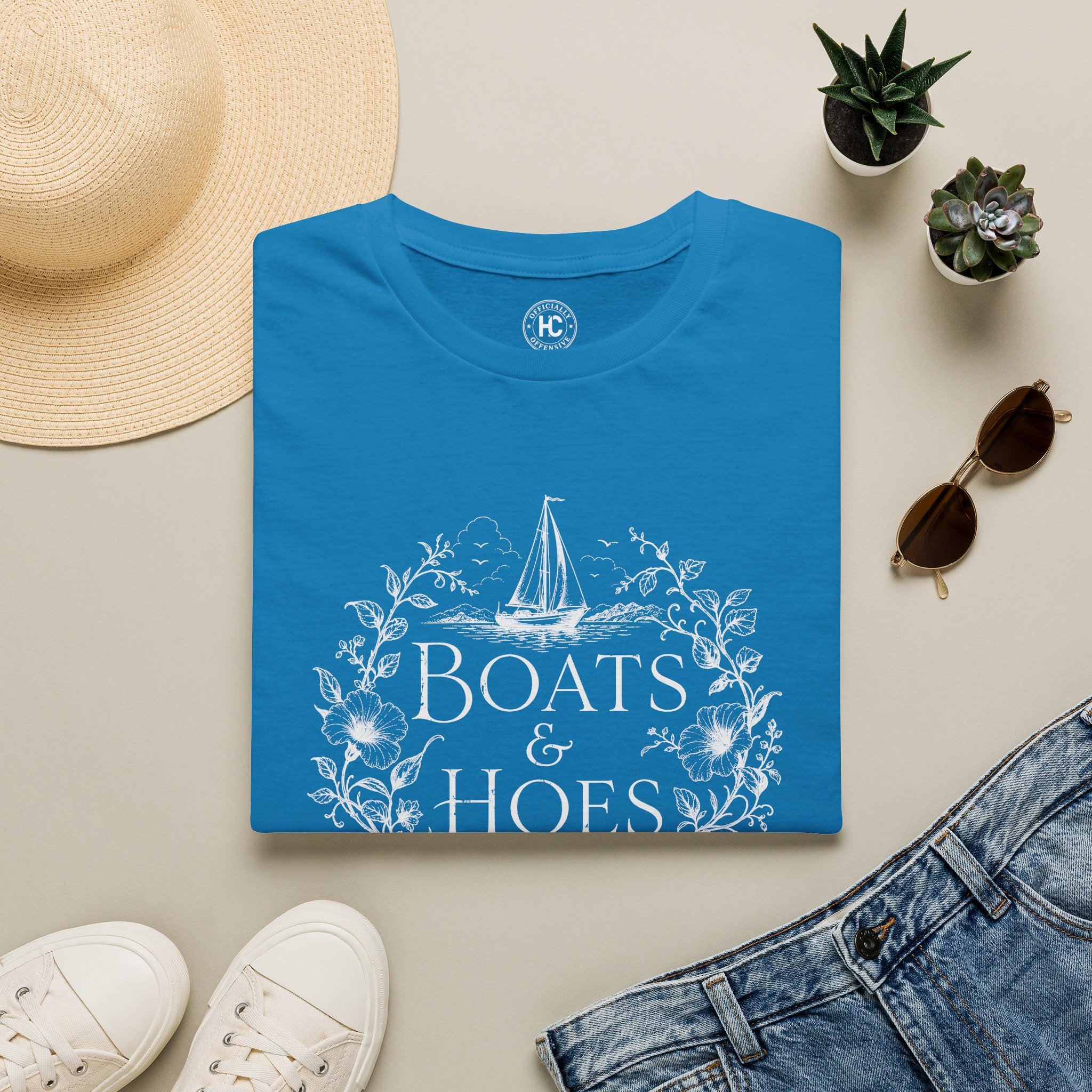 Boats and Hoes Botanical Front Only Tee – Hoes Clothes