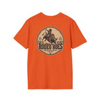 Rodeo Hoes Western Wear Front & Back Tee – Full Color – He Rides – Hoes Clothes