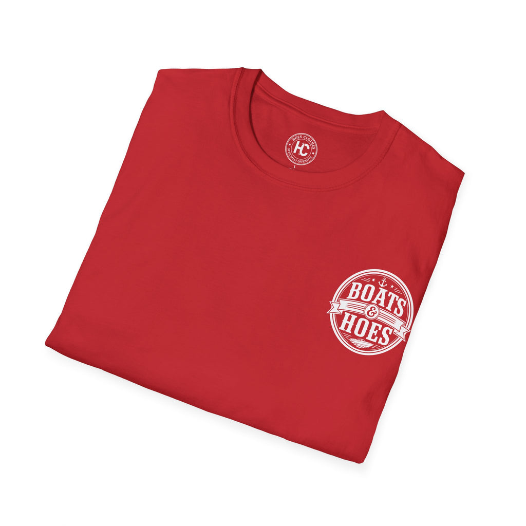 Boats and Hoes Badge Front & Back Print Tee – Hoes Clothes