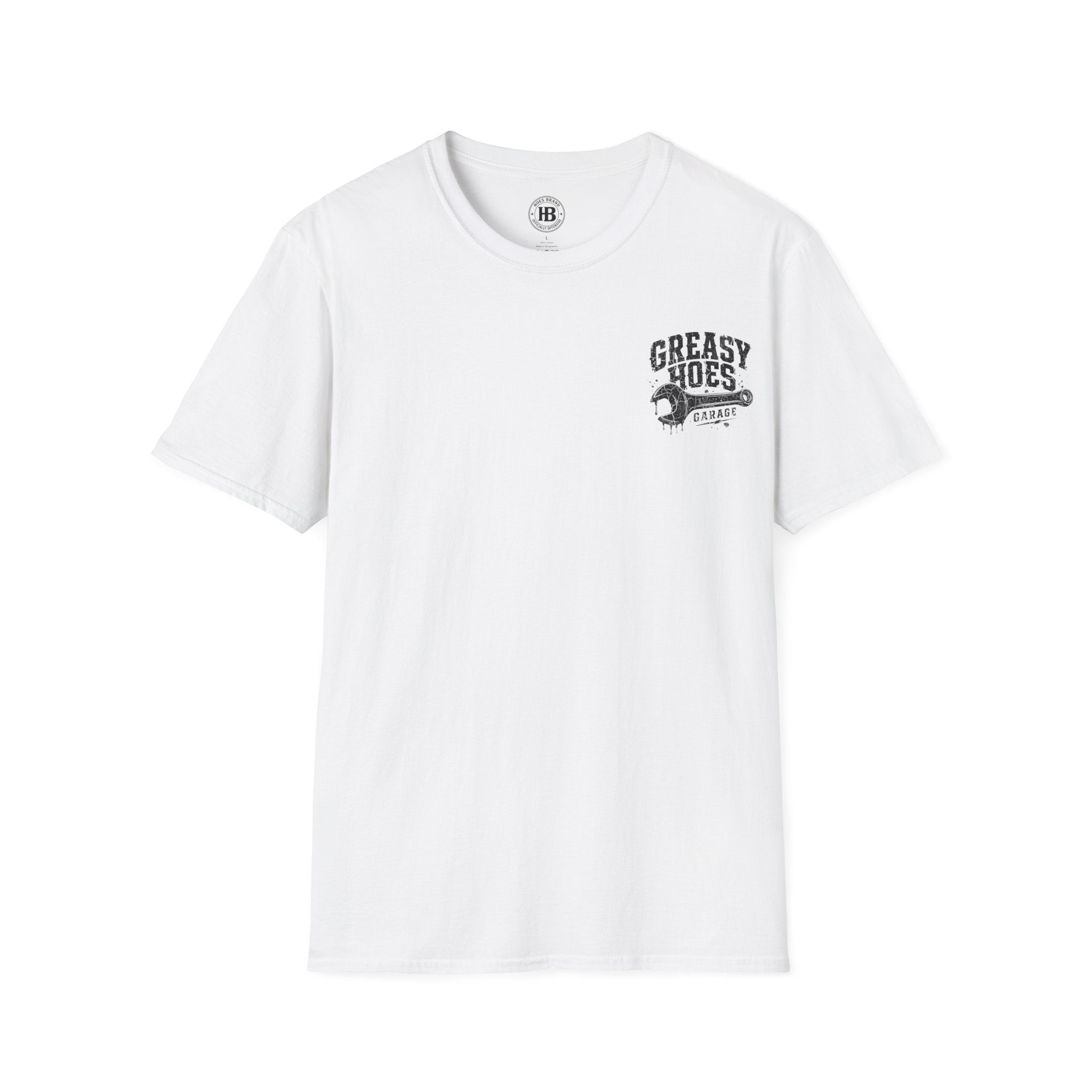 Greasy Hoes Garage Front & Back Tee – Hoes Clothes