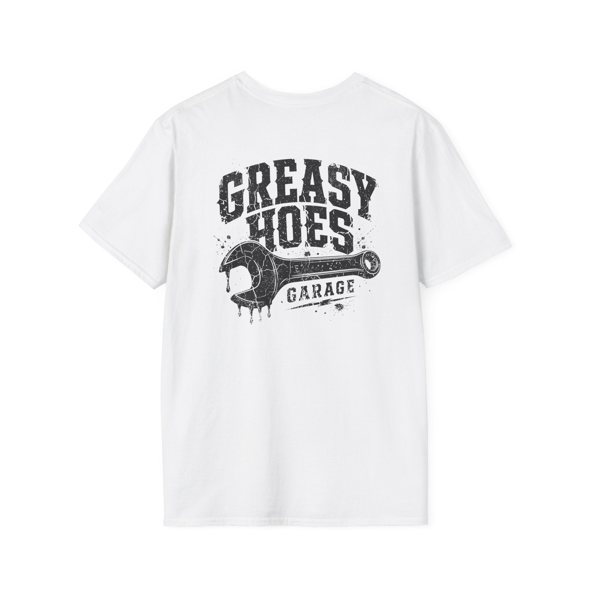 Greasy Hoes Garage Front & Back Tee – Hoes Clothes