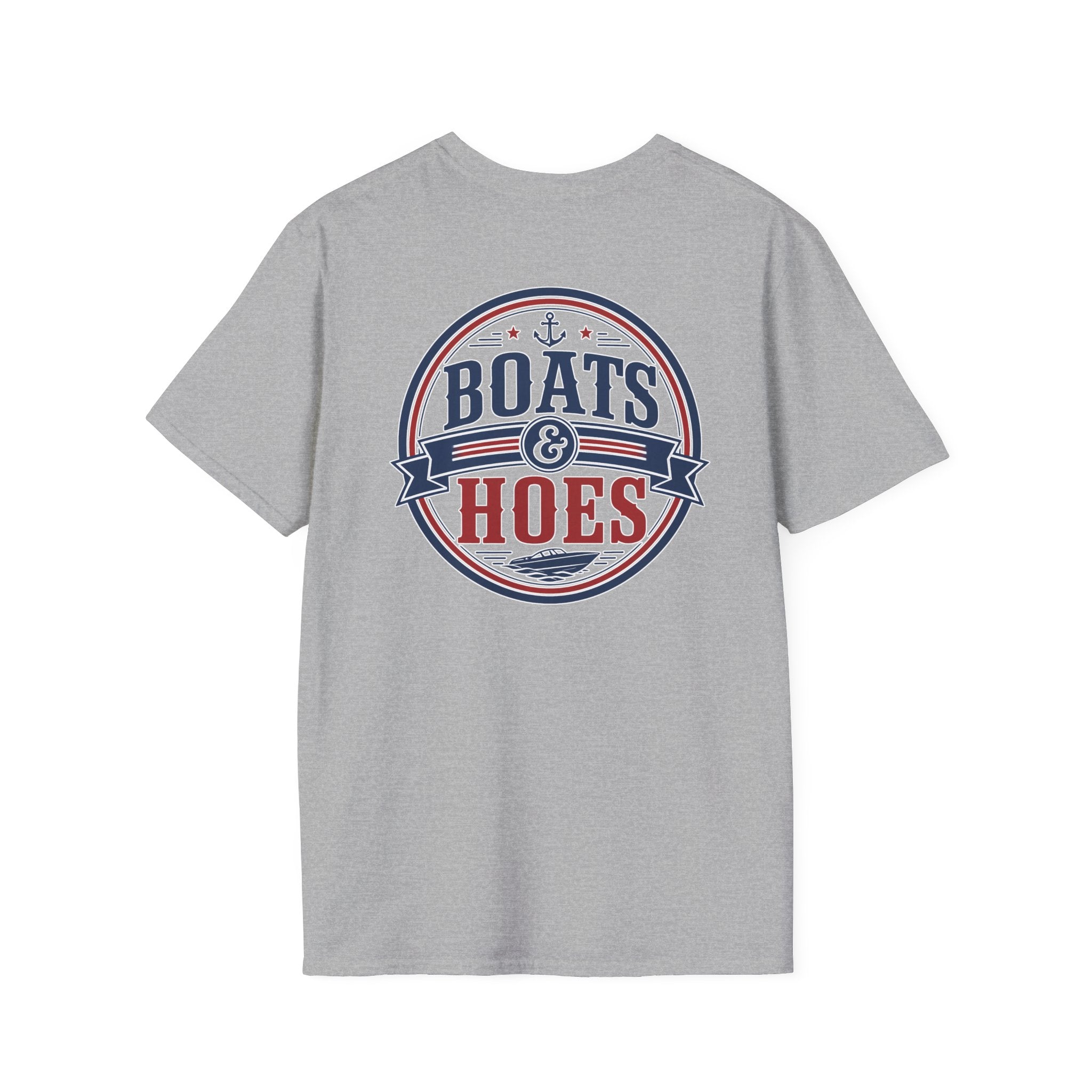 Boats and Hoes Badge Full Color Front & Back Tee – Hoes Clothes