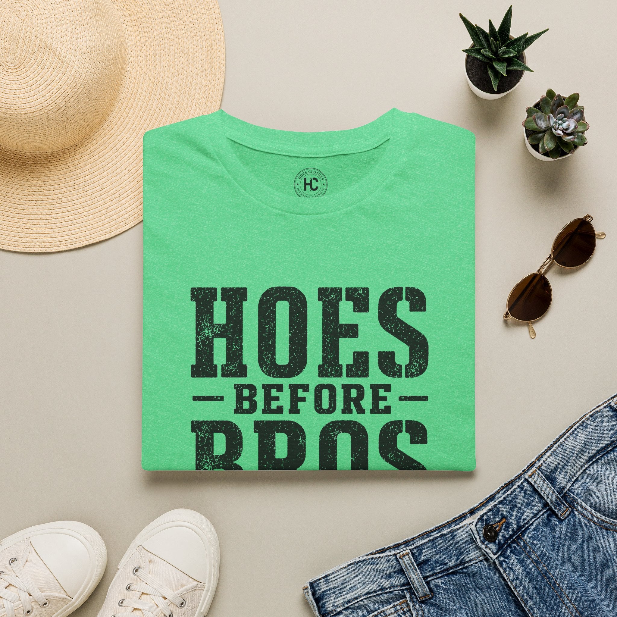 Hoes Before Bros Champagne Large Front Print Tee – Hoes Clothes