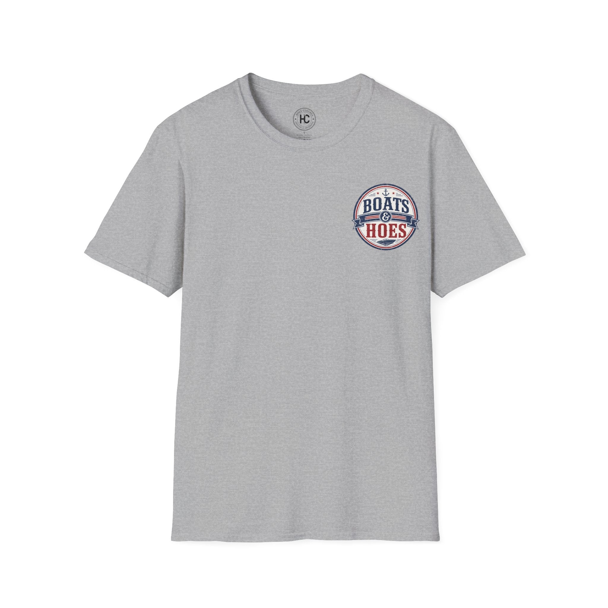 Boats and Hoes Badge Full Color Front & Back Tee – Hoes Clothes