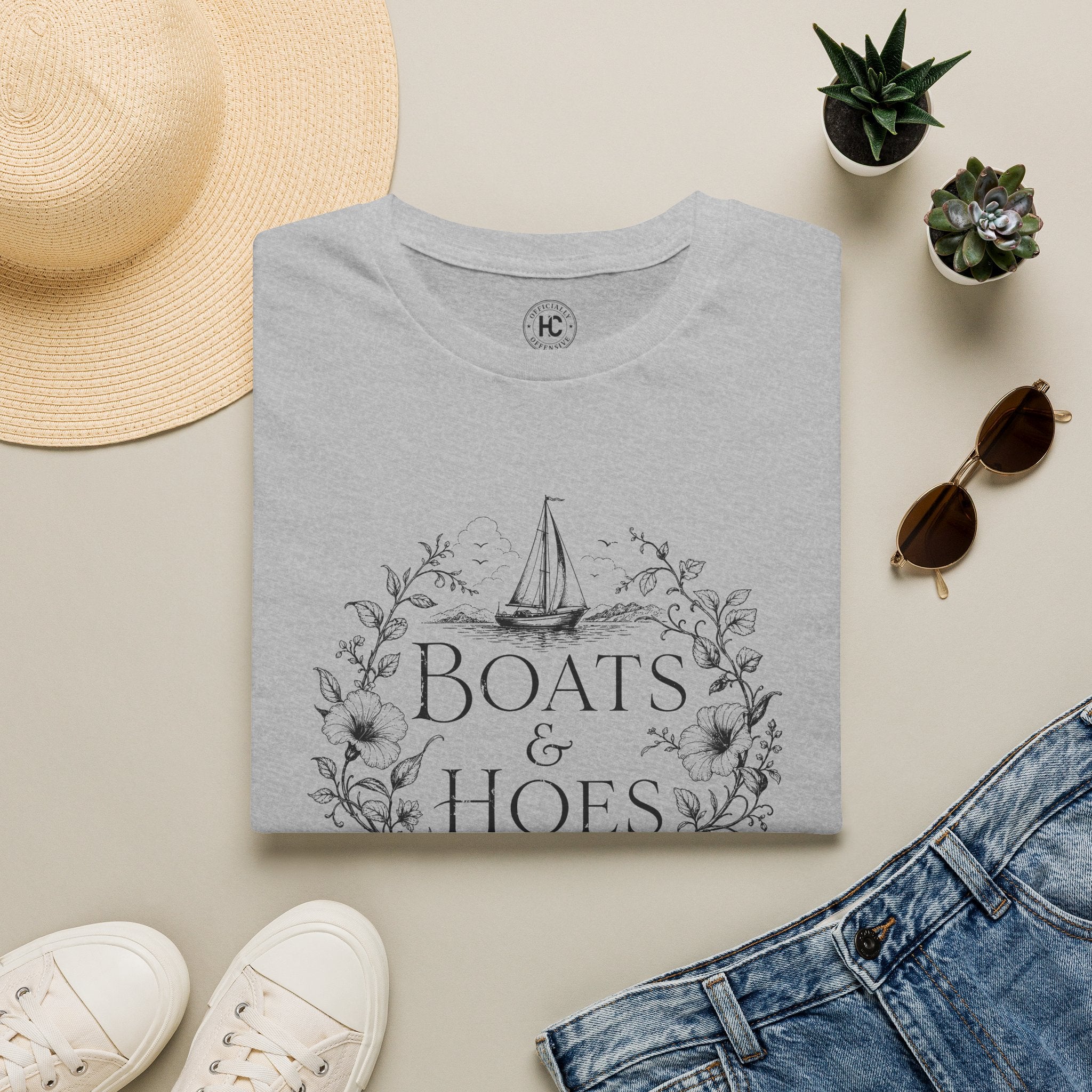 Boats and Hoes Botanical Front Only Tee – Hoes Clothes