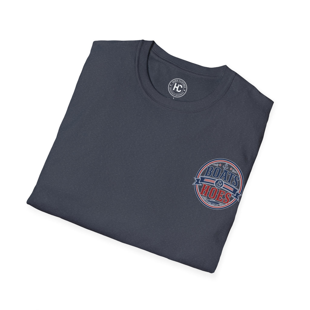 Boats and Hoes Badge Full Color Front & Back Tee – Hoes Clothes