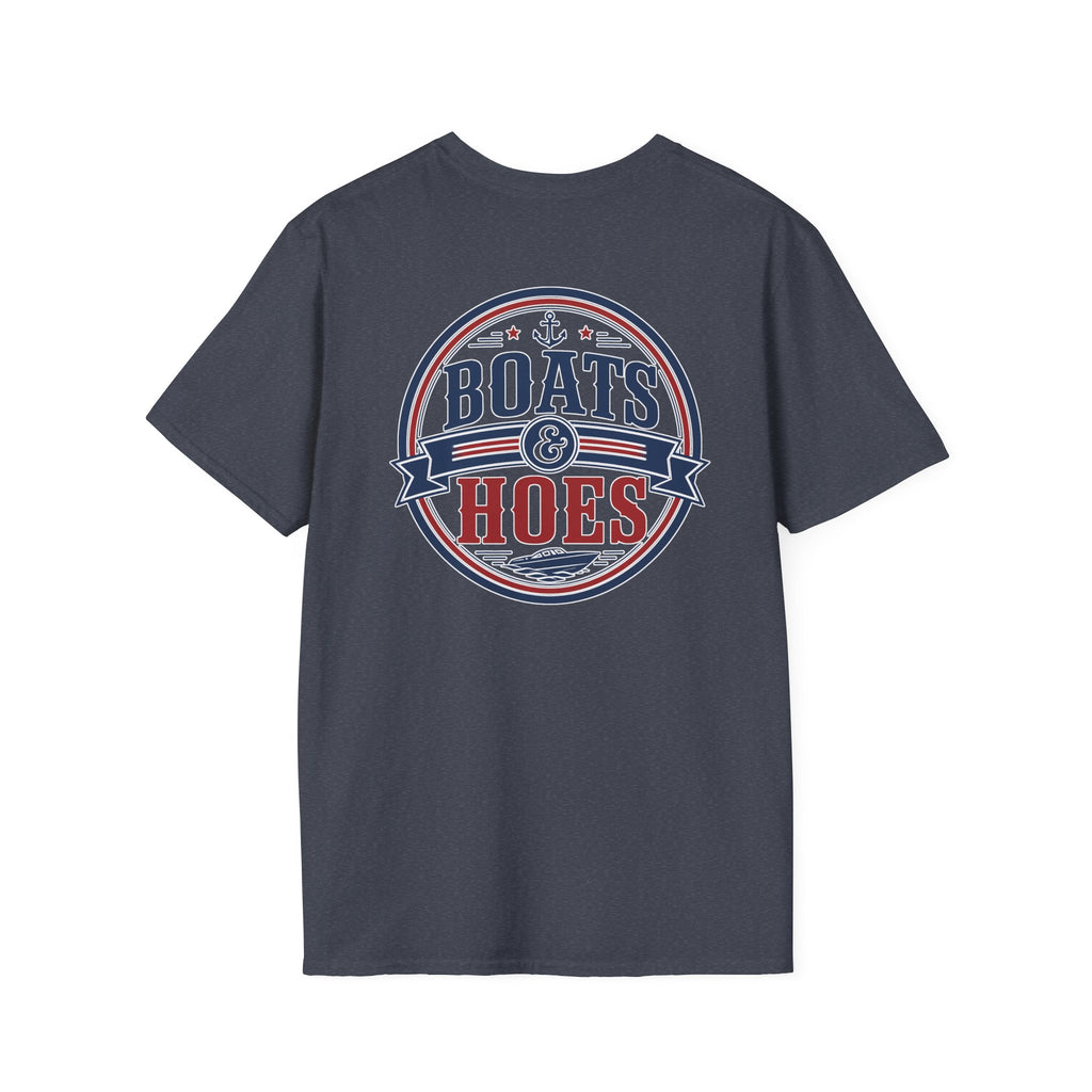 Boats and Hoes Badge Full Color Front & Back Tee – Hoes Clothes