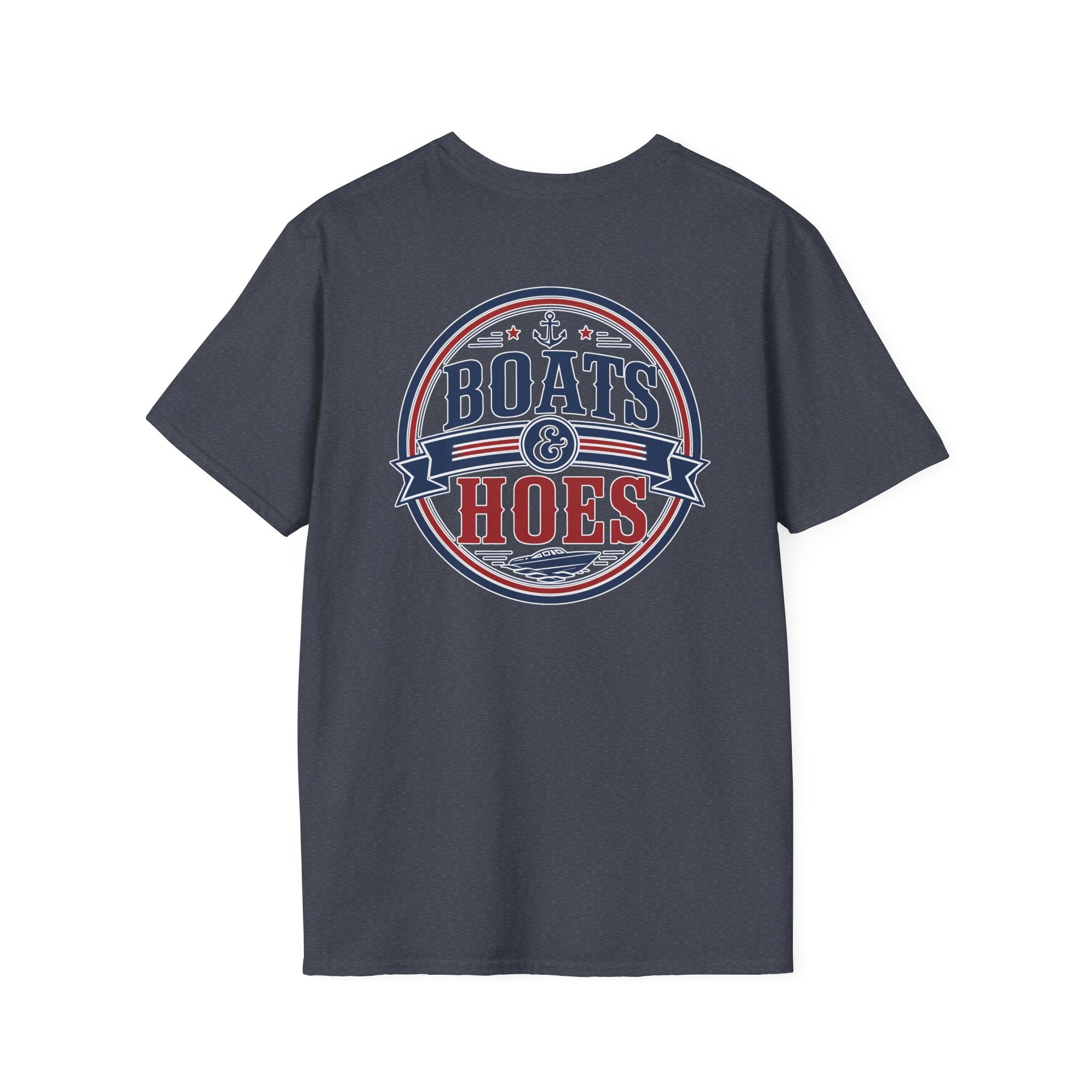 Boats and Hoes Badge Full Color Front & Back Tee – Hoes Clothes